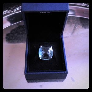 Silver, blue stone ring cocktail ring!